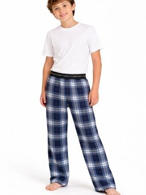 Calvin Klein • NWT Boys' Blue Plaid Flannel Pajama Pants